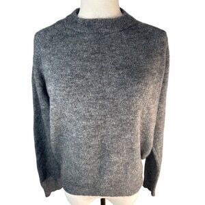 ZARA Small Gray Wool Blend Crewneck Sweater